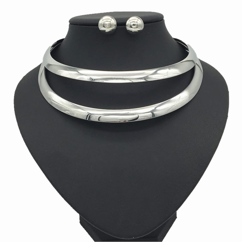 African Choker Necklace and Earrings